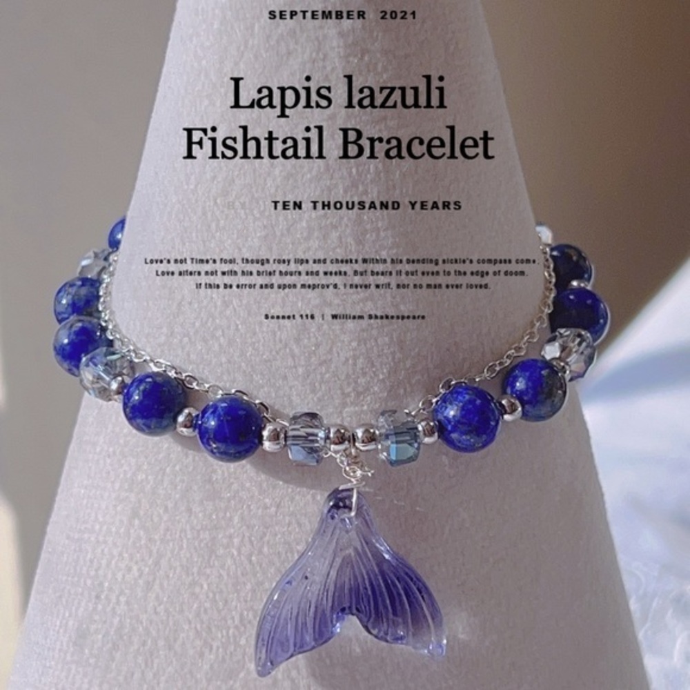 - Natural Lapis lazuli fishtail Bracelet